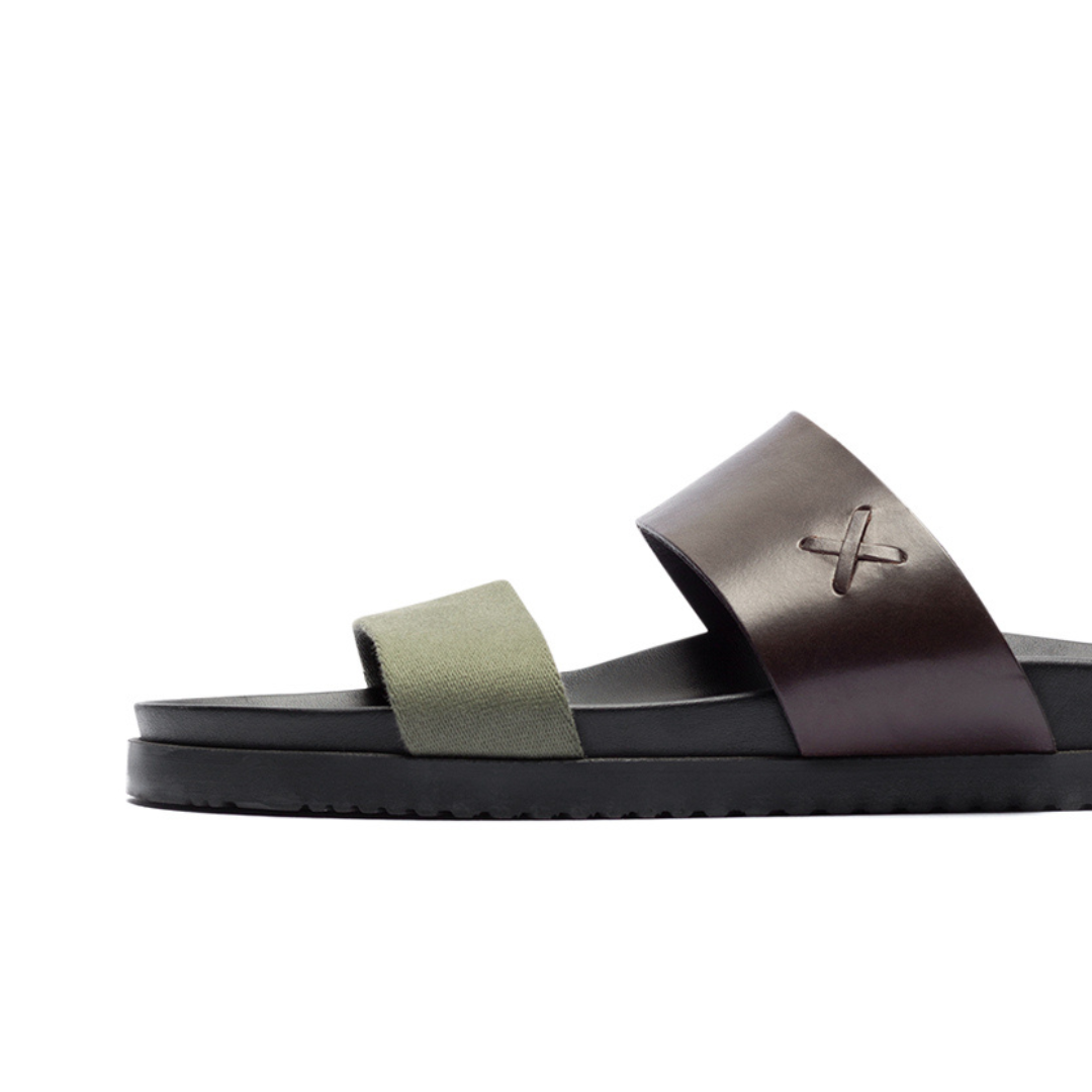 Men's Brown & Green Cinturini Sandal