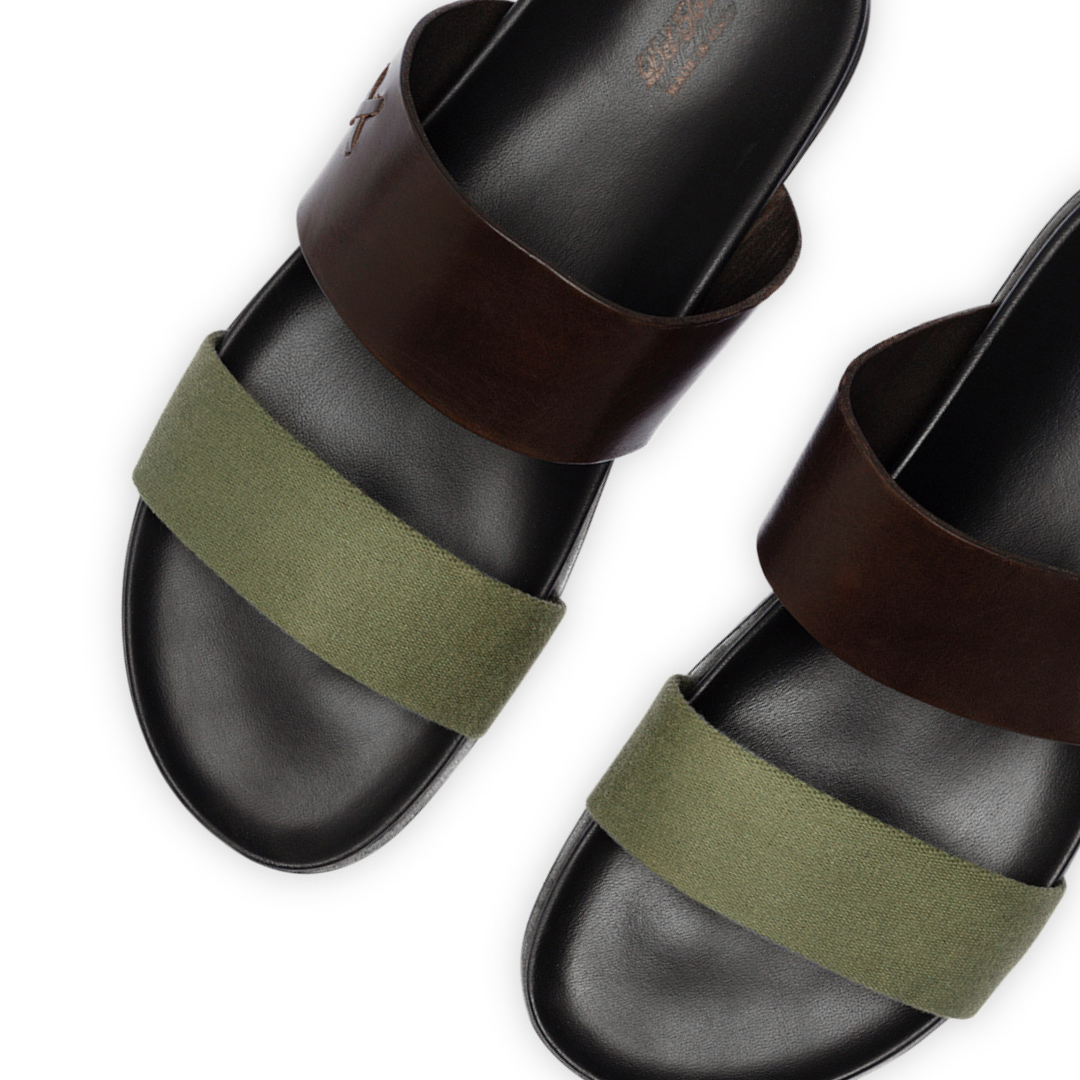 Men's Brown & Green Cinturini Sandal