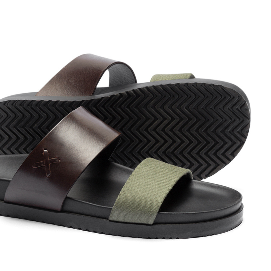 Men's Brown & Green Cinturini Sandal
