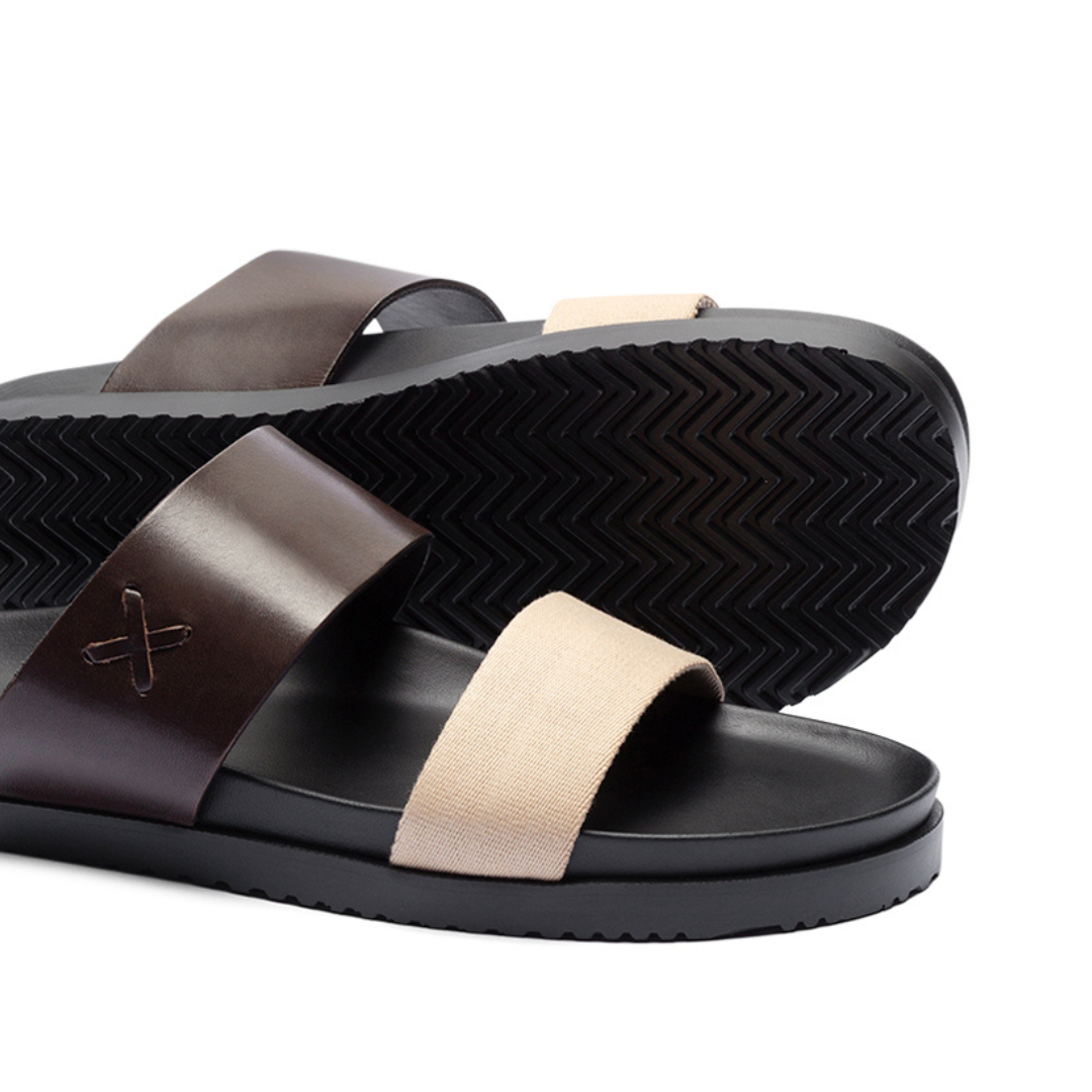 Men's Brown & Tan Cinturini Sandal