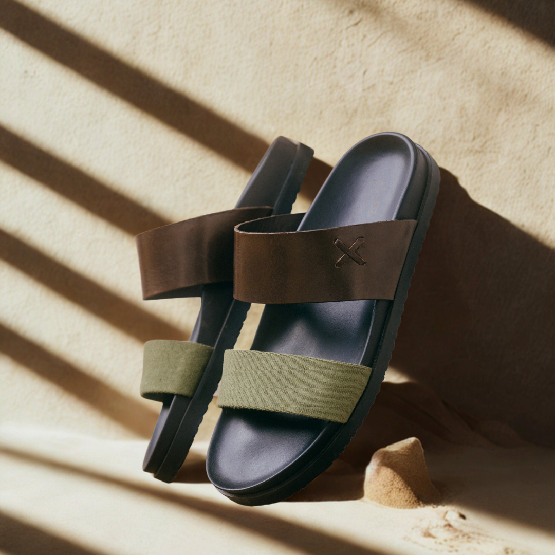 Men's Brown & Green Cinturini Sandal
