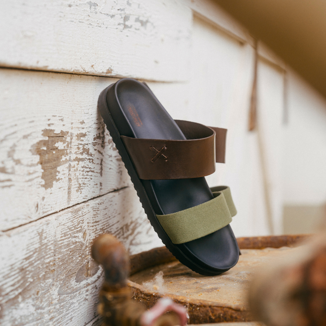 Men's Brown & Green Cinturini Sandal