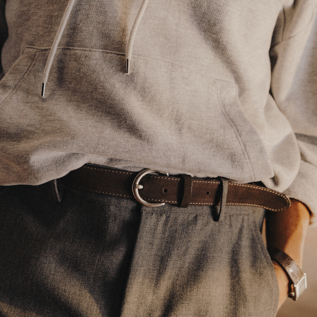 Classic Belt - Chocolate Suede