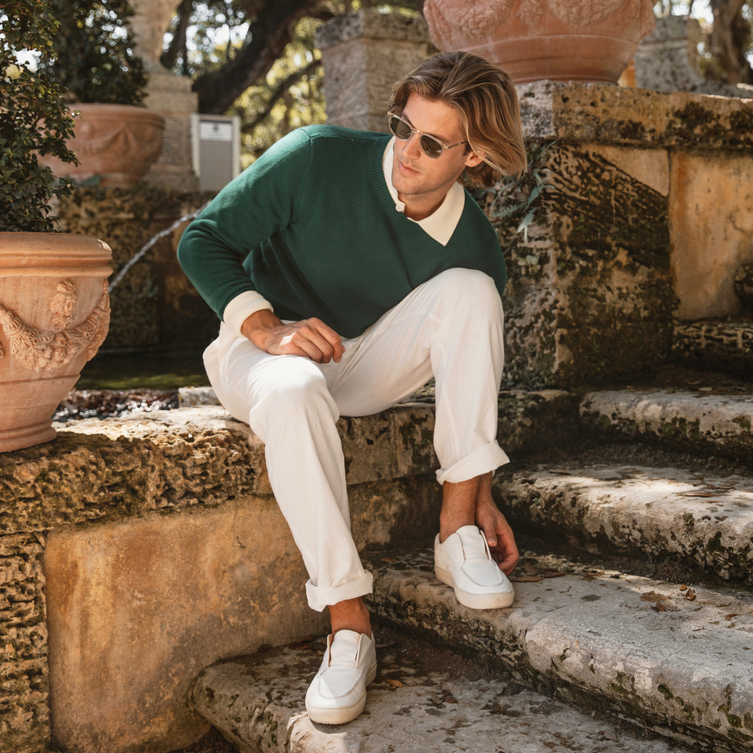 Men's Classic Crewneck Sweater - Forest Green