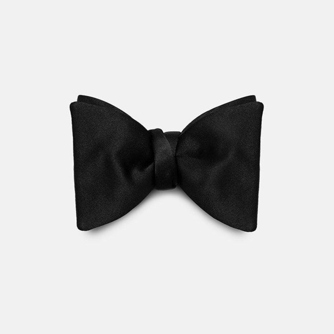 Black Satin Silk Bow Tie by Shawn Christopher