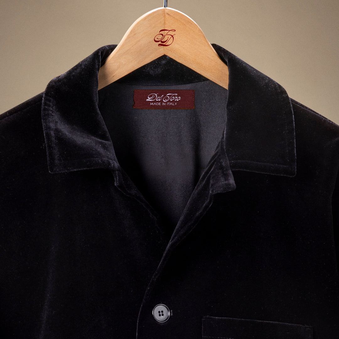 Men's Velour Cocktail Coat - Black