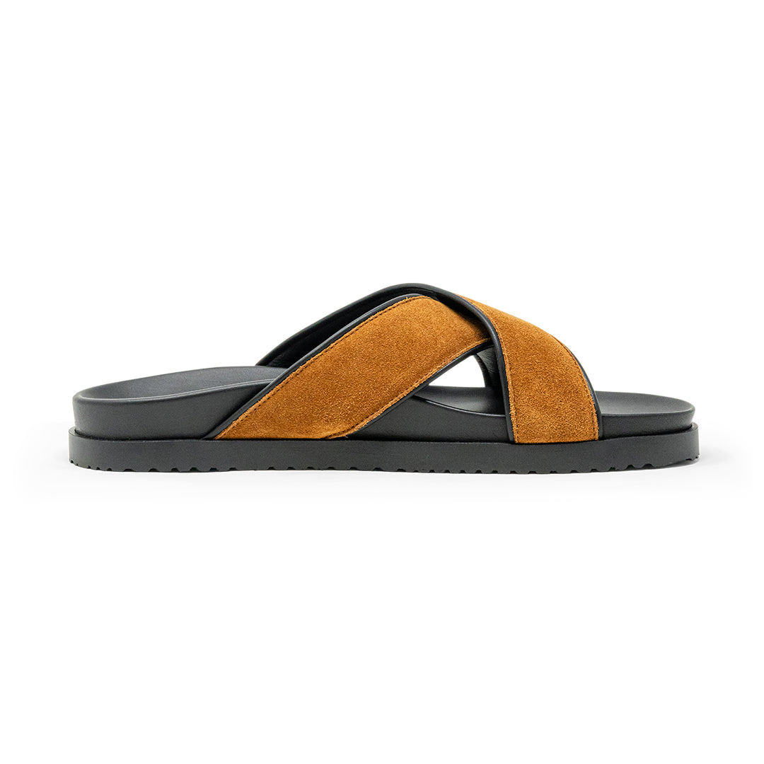 Unisex Tan Crossover Sandal