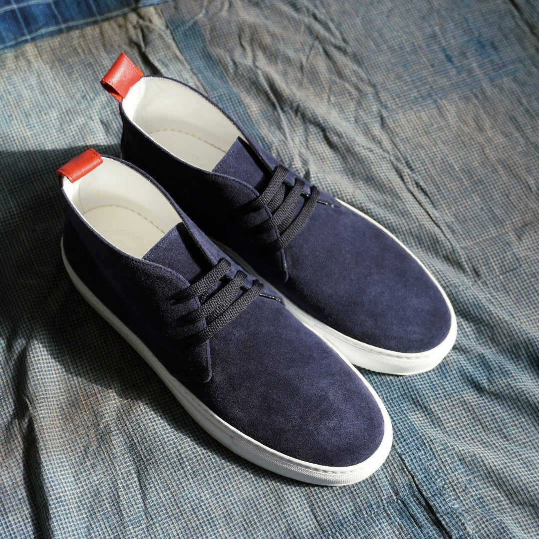 Men's Navy Suede Chukka Sneaker