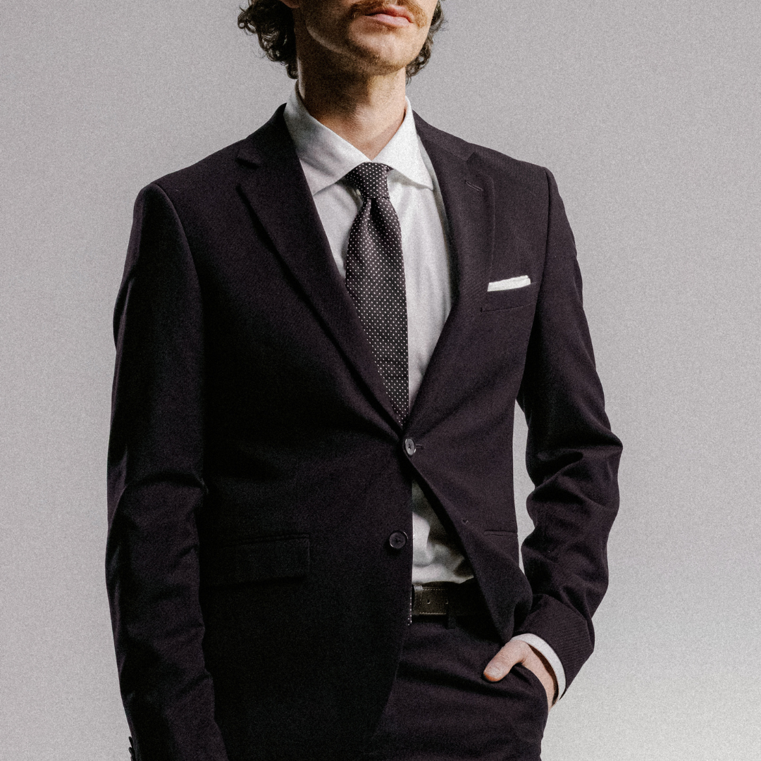 Satin Dot Tie - Black