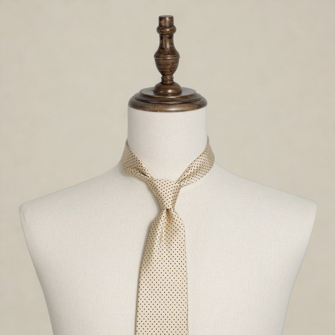 Satin Dot Tie - Vintage Cream