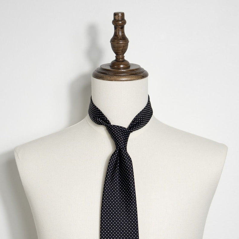 Satin Dot Tie - Black