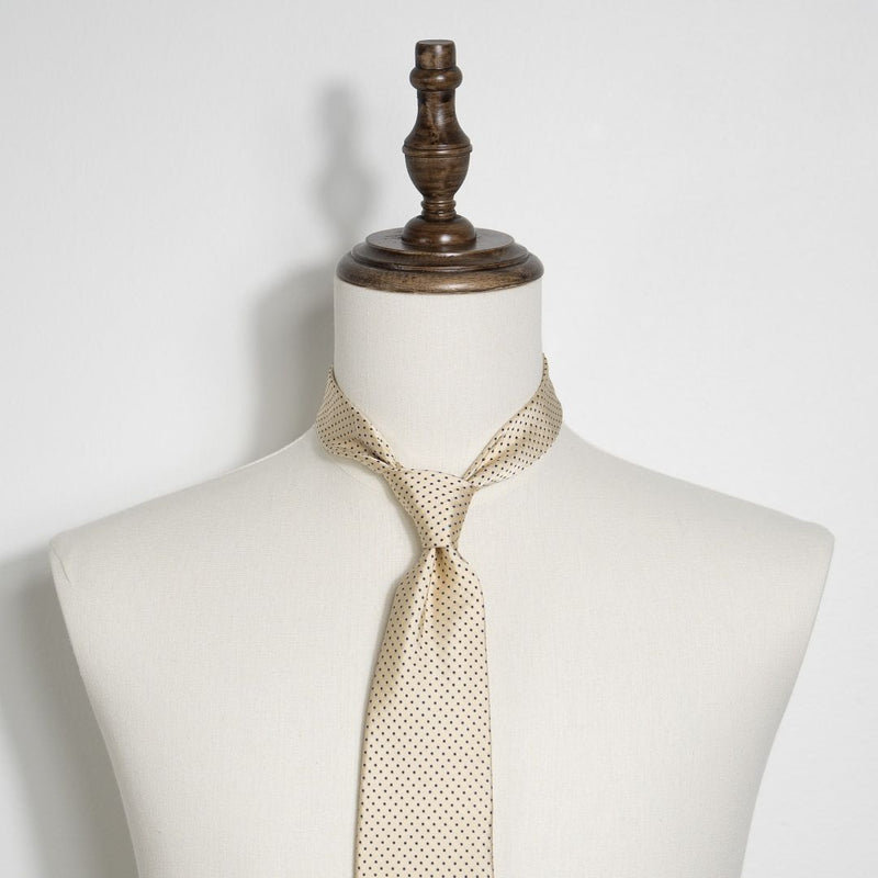 Satin Dot Tie - Vintage Cream