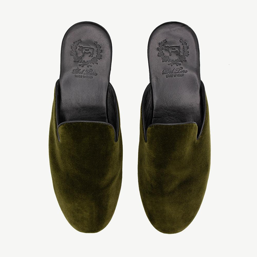 Men's Green Velvet House Slipper - 2nd