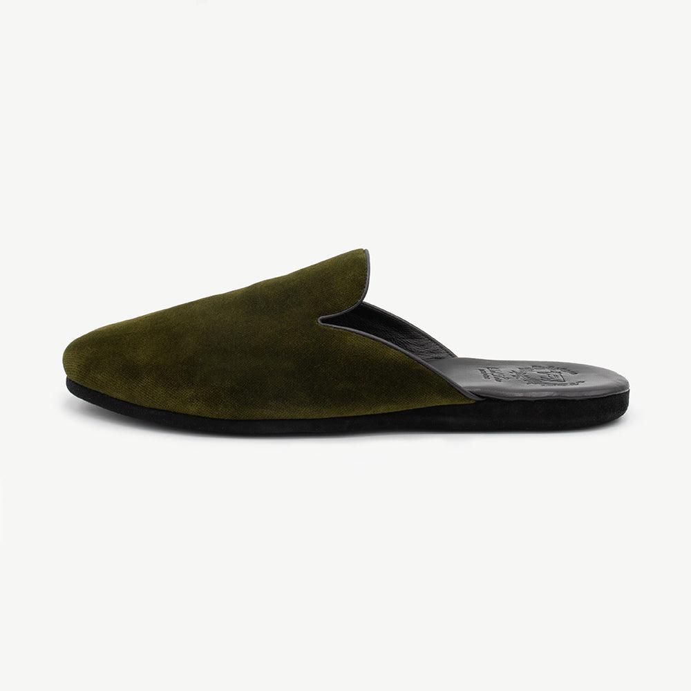 Men's Green Velvet House Slipper - 2nd