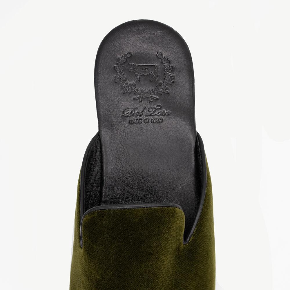 Men's Green Velvet House Slipper - 2nd