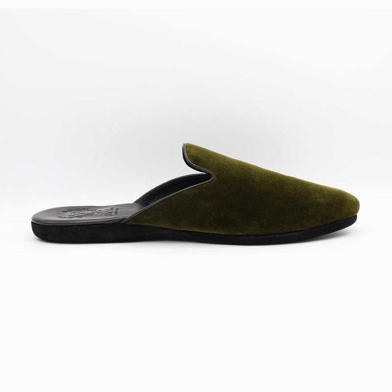 Men's Green Velvet House Slipper - 2nd