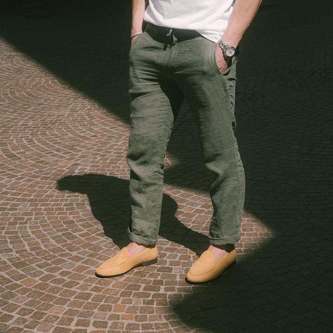 Men's Textured Tan Suede Milano Loafer