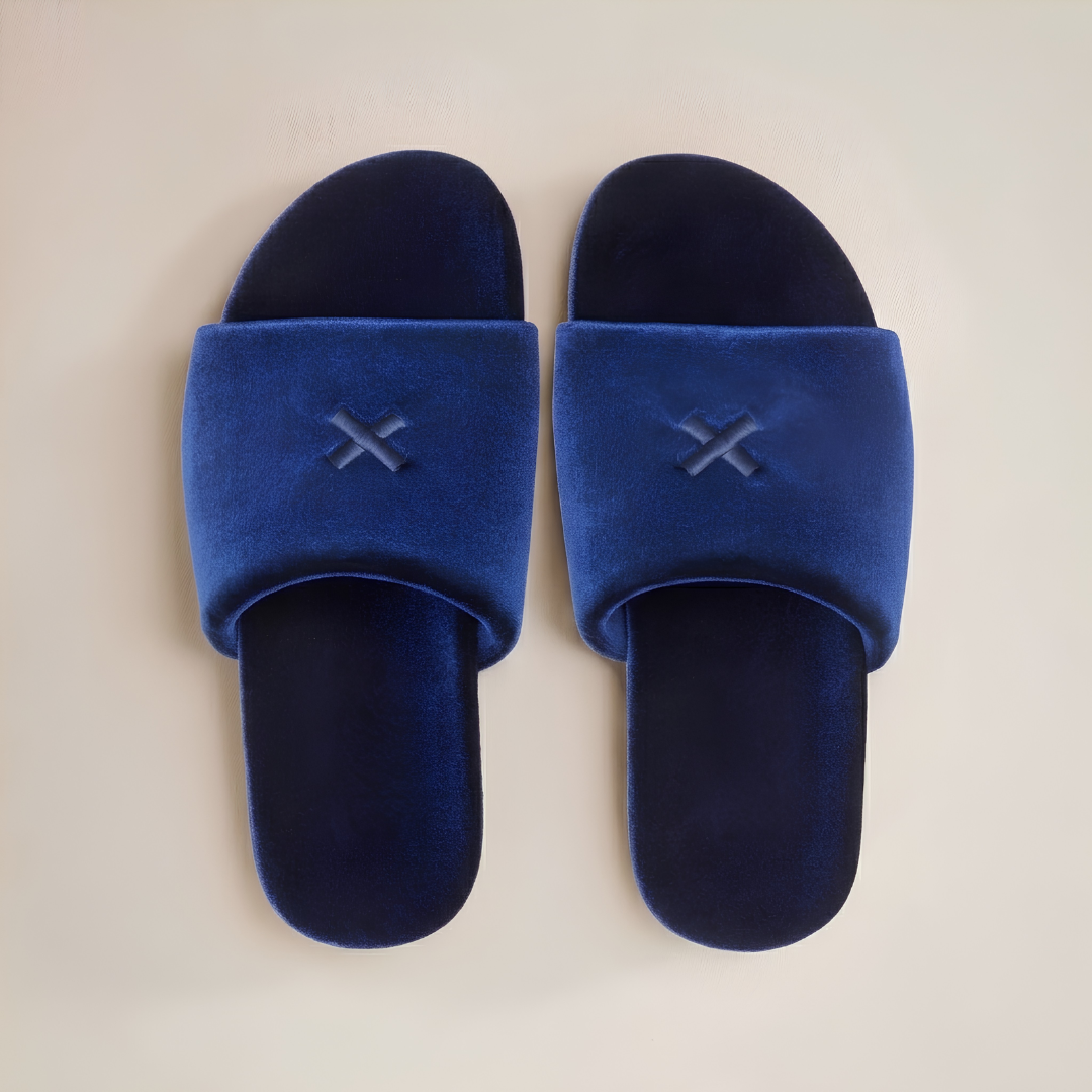 Men's Midnight Navy Velvet House Slide