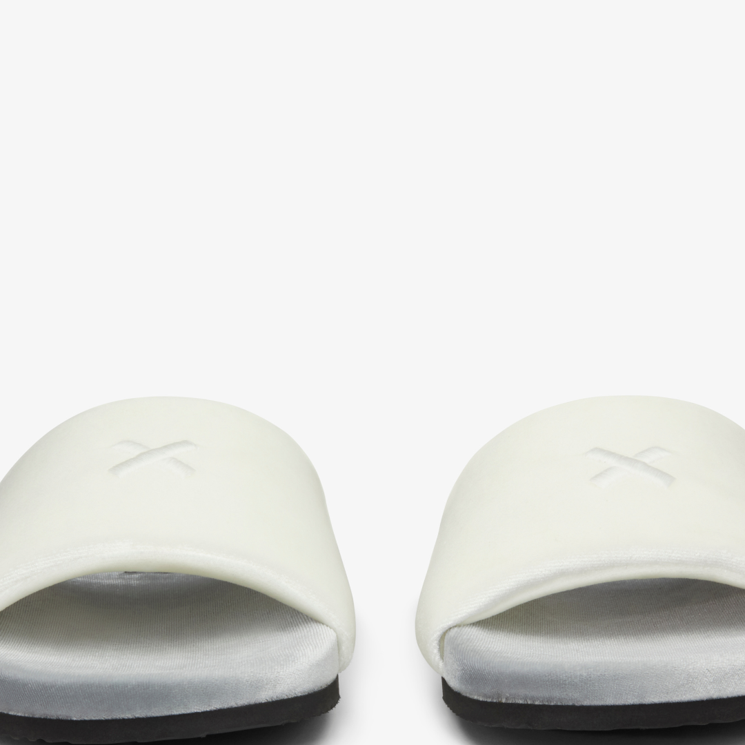 Men's Grigio & Cream Velvet House Slide