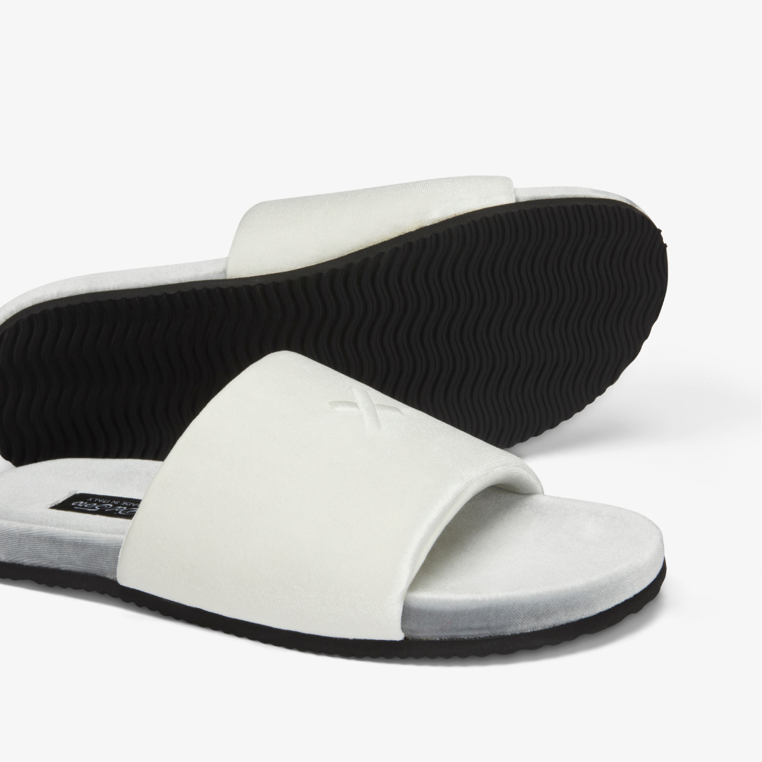 Men's Grigio & Cream Velvet House Slide