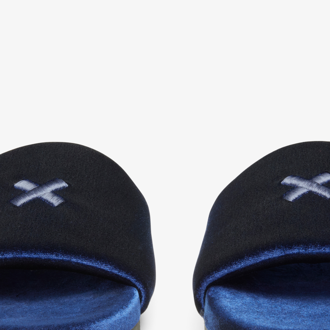 Men's Midnight Navy Velvet House Slide