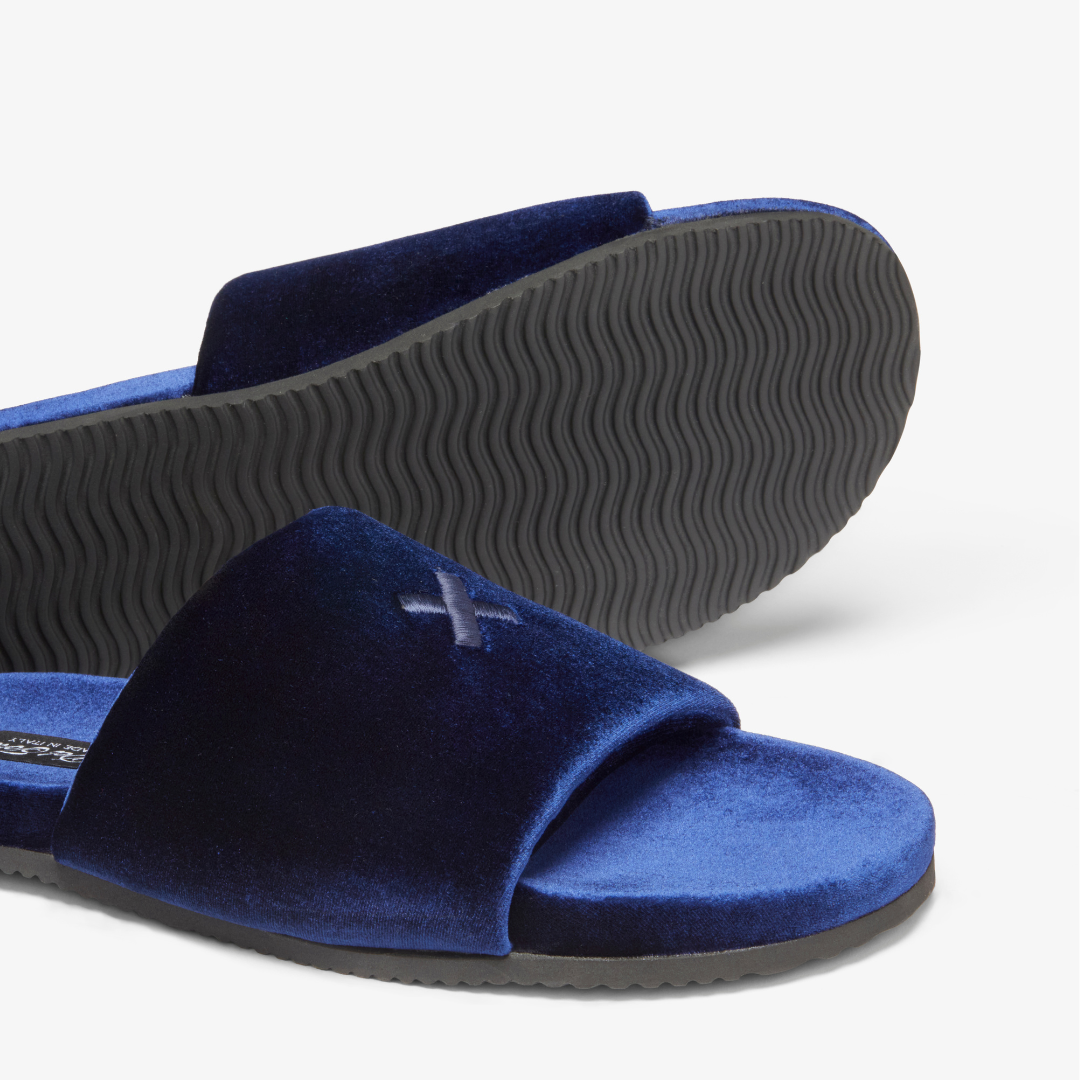Men's Midnight Navy Velvet House Slide