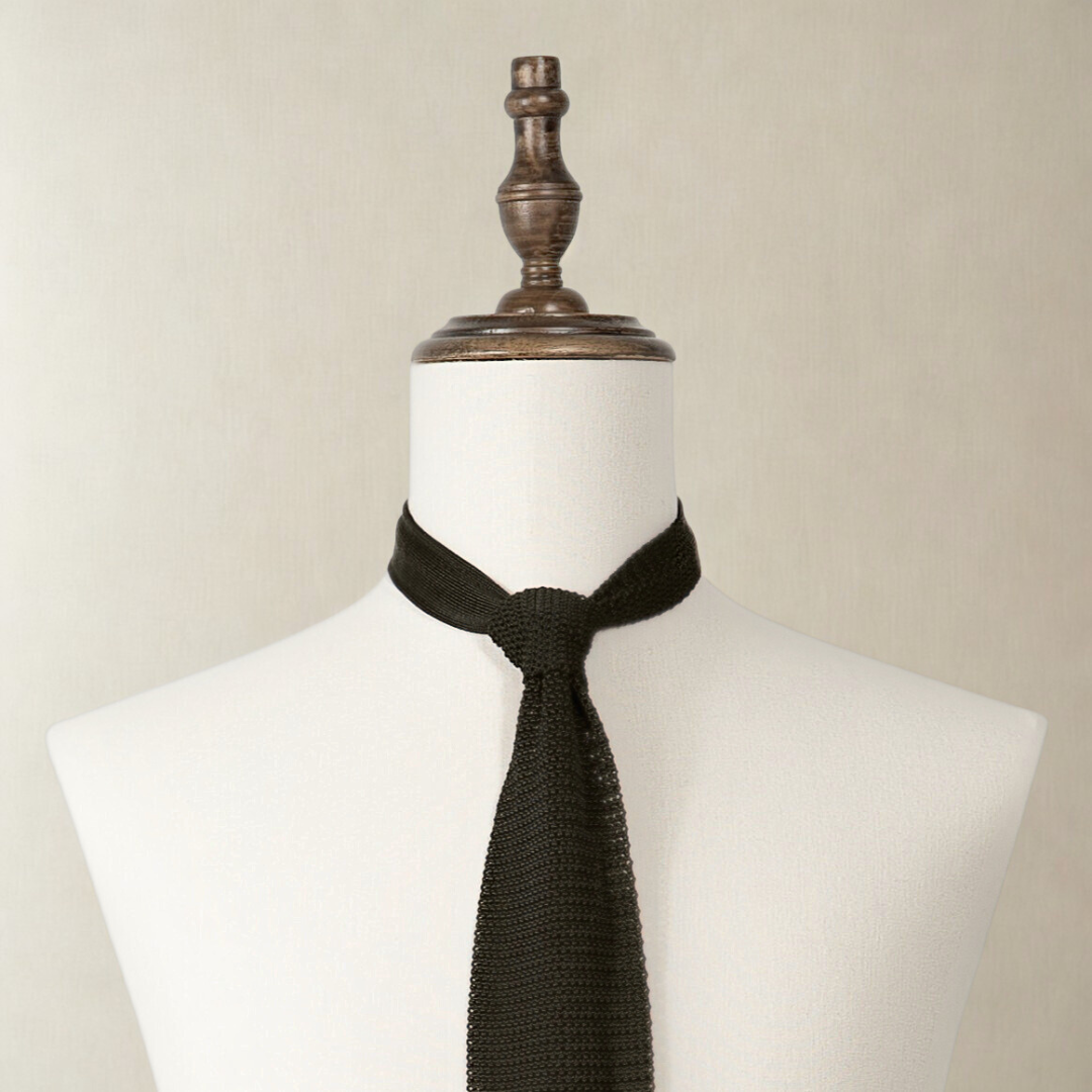 Silk Knit Tie - Black