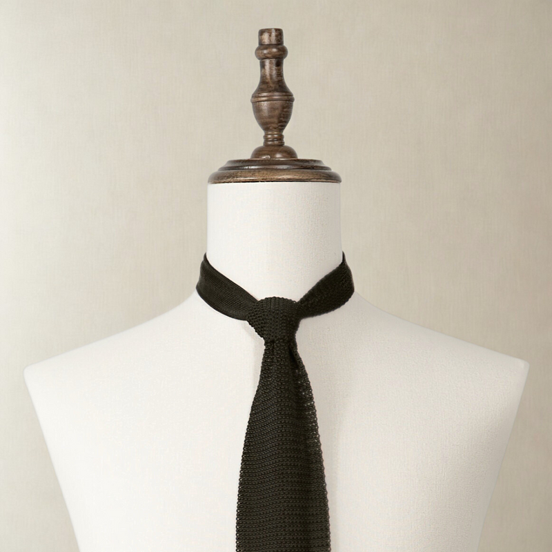 Silk Knit Tie - Black