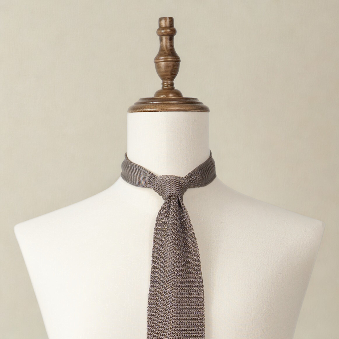 Silk Knit Tie - Light Grey