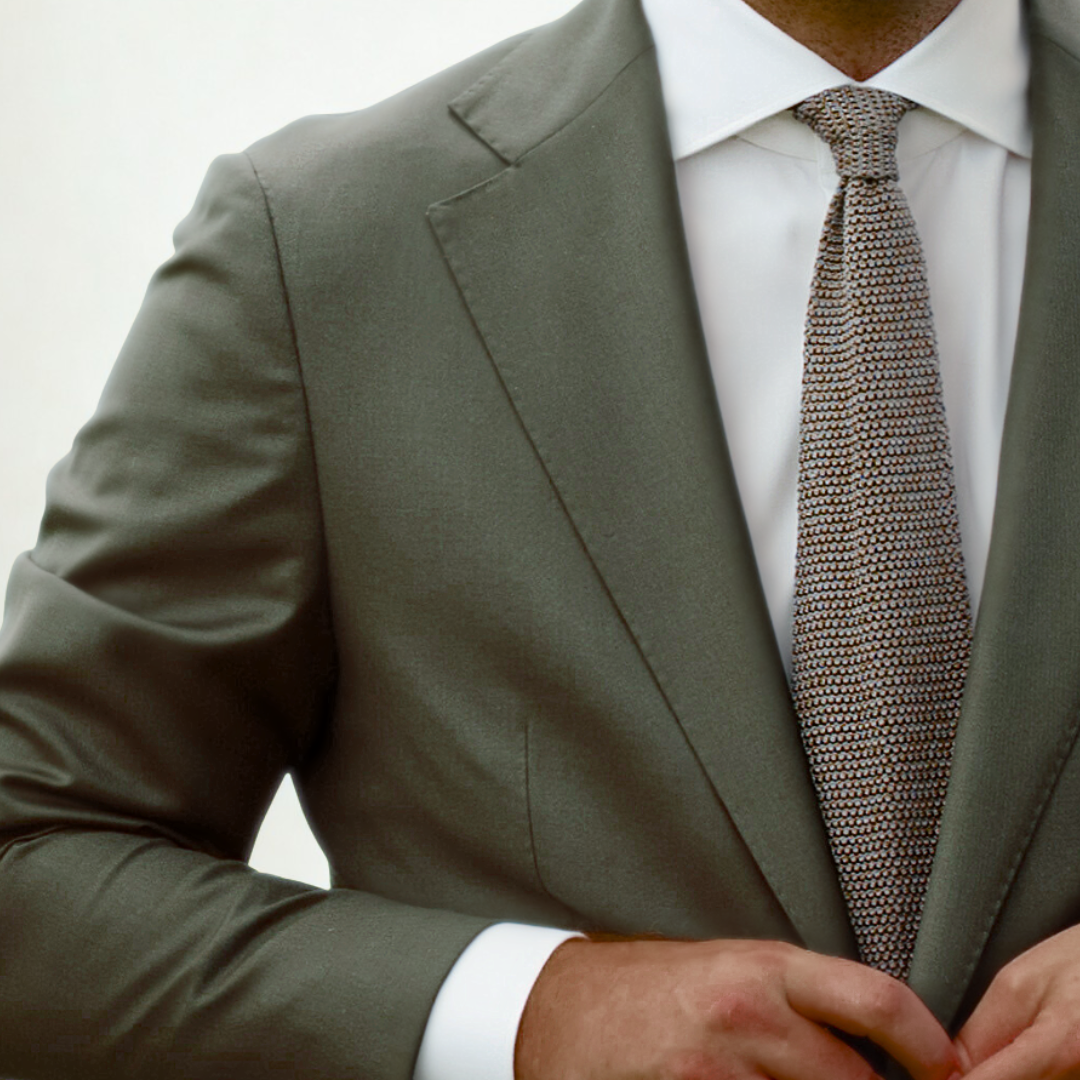 Silk Knit Tie - Light Grey
