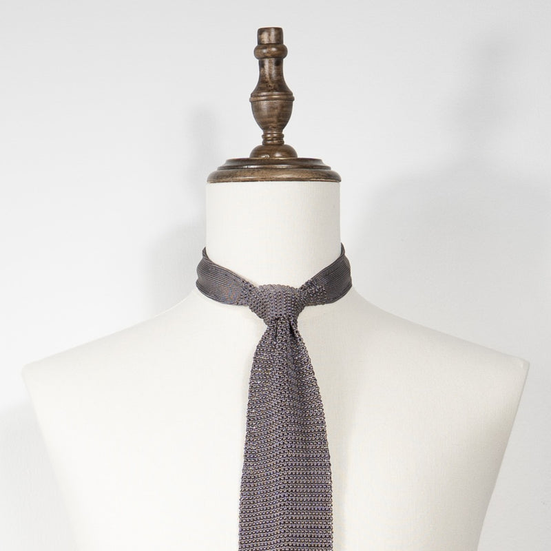 Silk Knit Tie - Light Grey