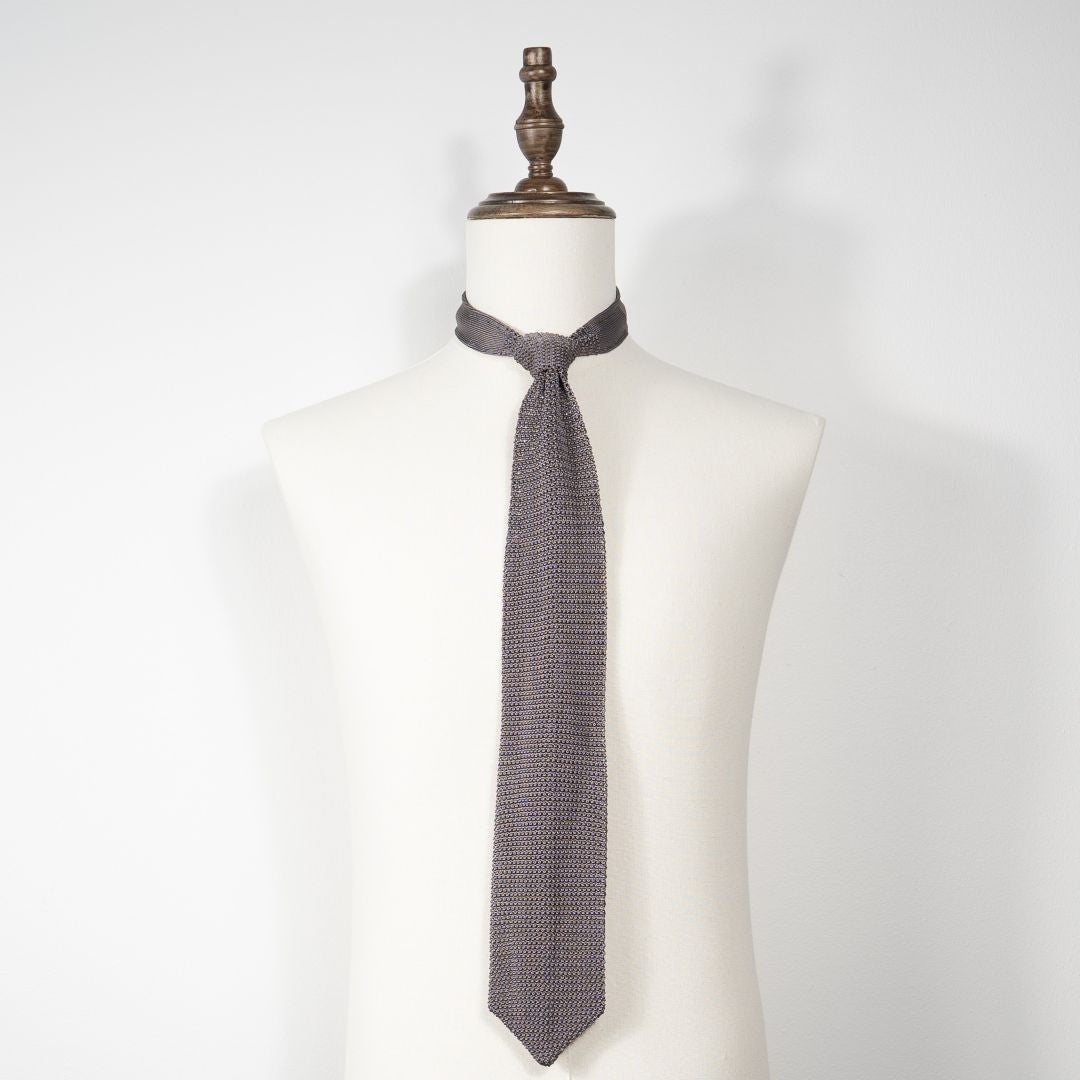 Silk Knit Tie - Light Grey