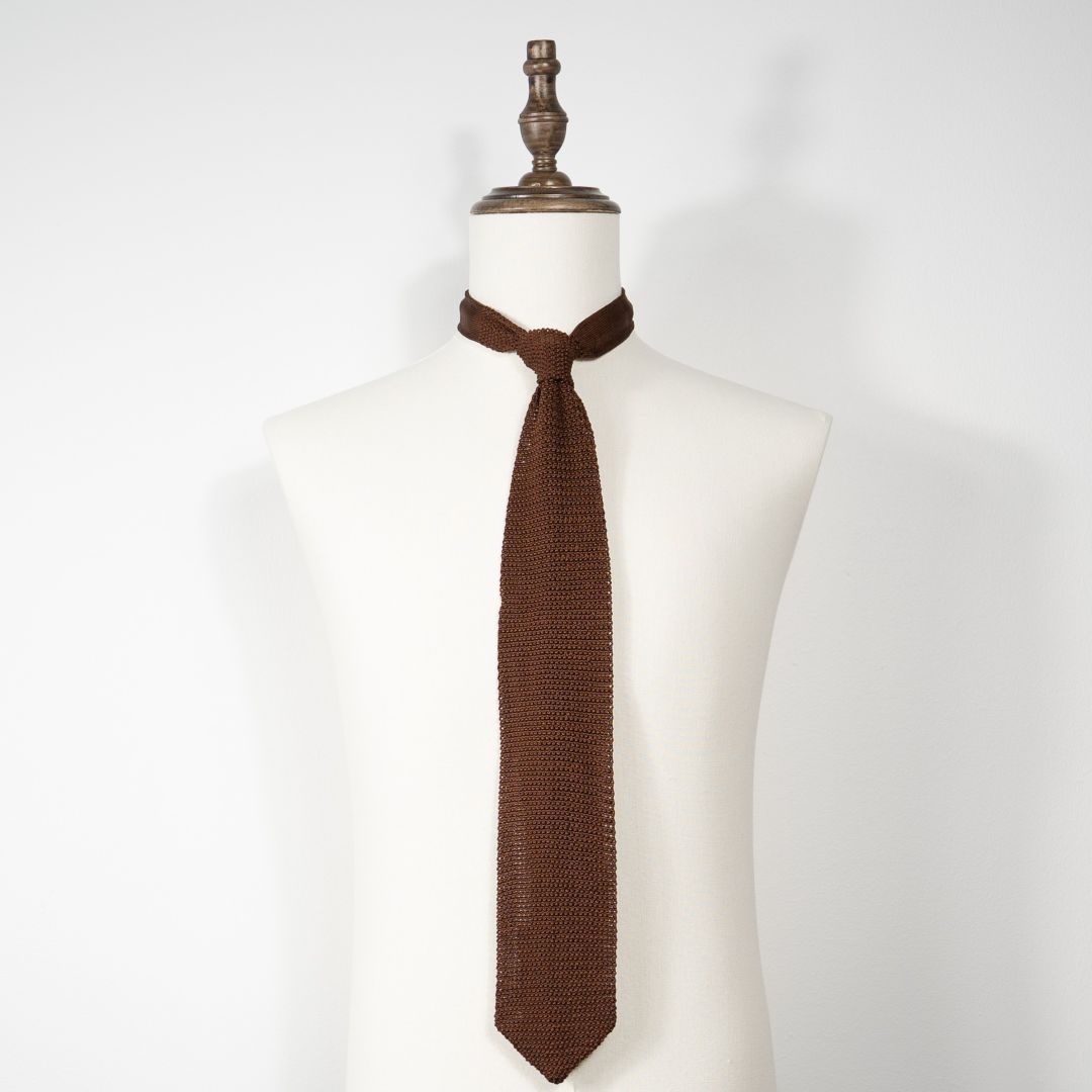 Silk Knit Tie - Tobacco