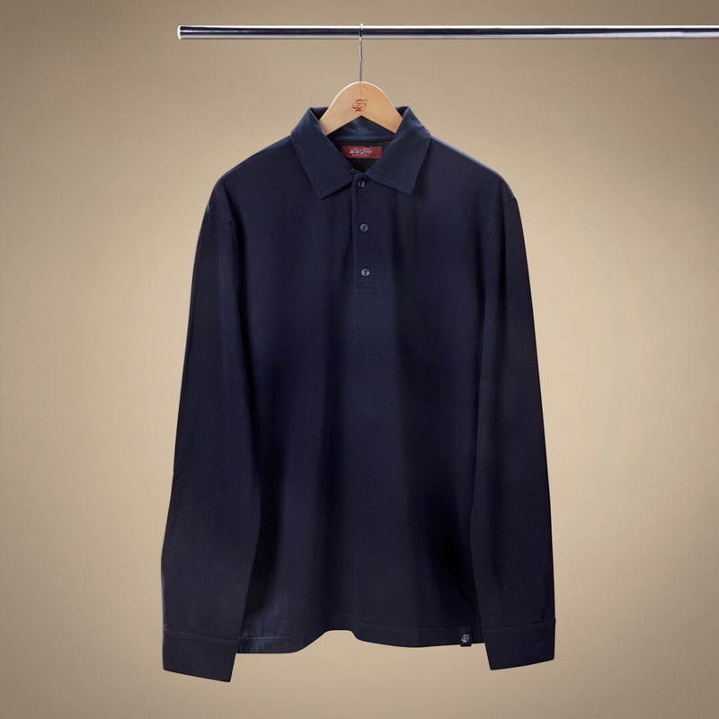 Long Sleeve Polo - Navy
