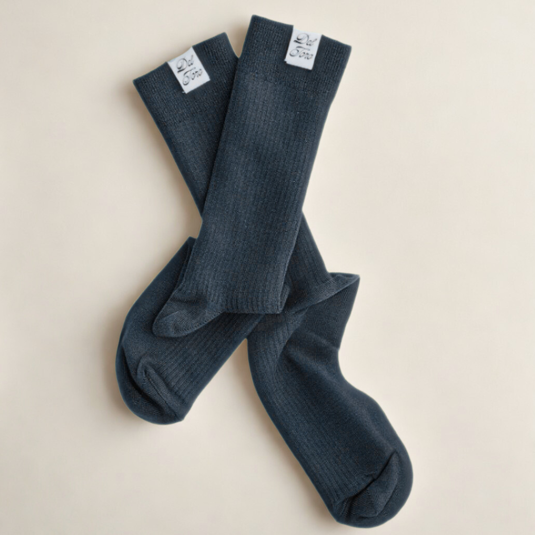 Ribbed Loop Sock - Navy