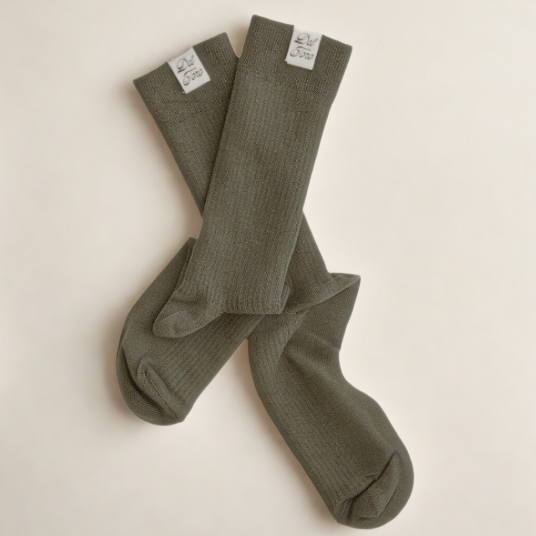 Ribbed Loop Sock - Olive
