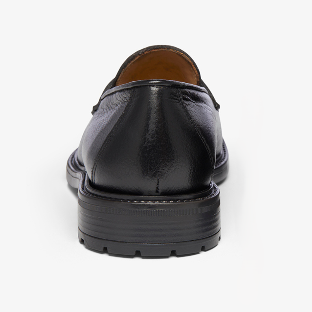 Men's Black Pebbled Leather Lug Centesimo