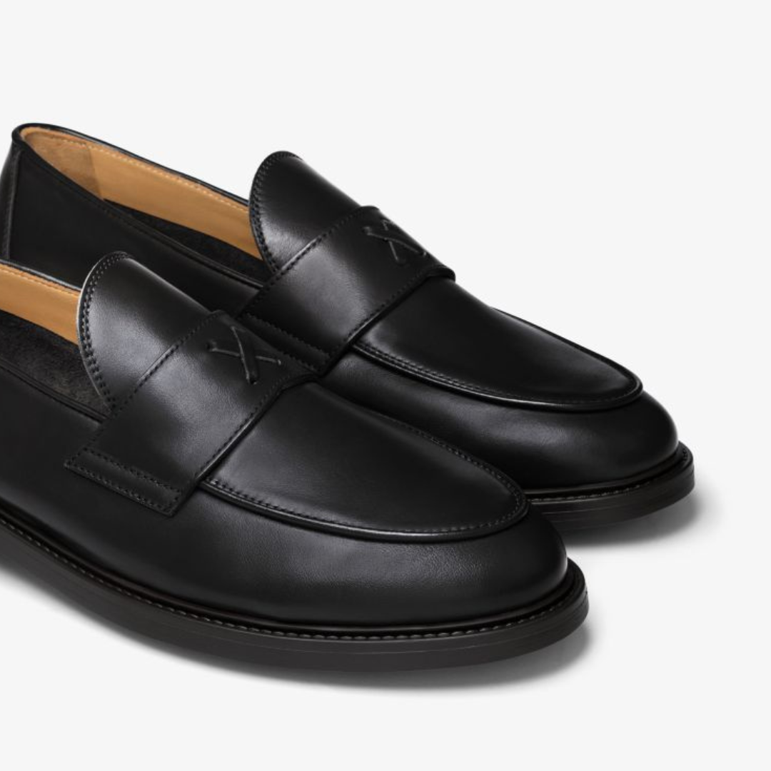 Men's Black Leather Lug Centesimo