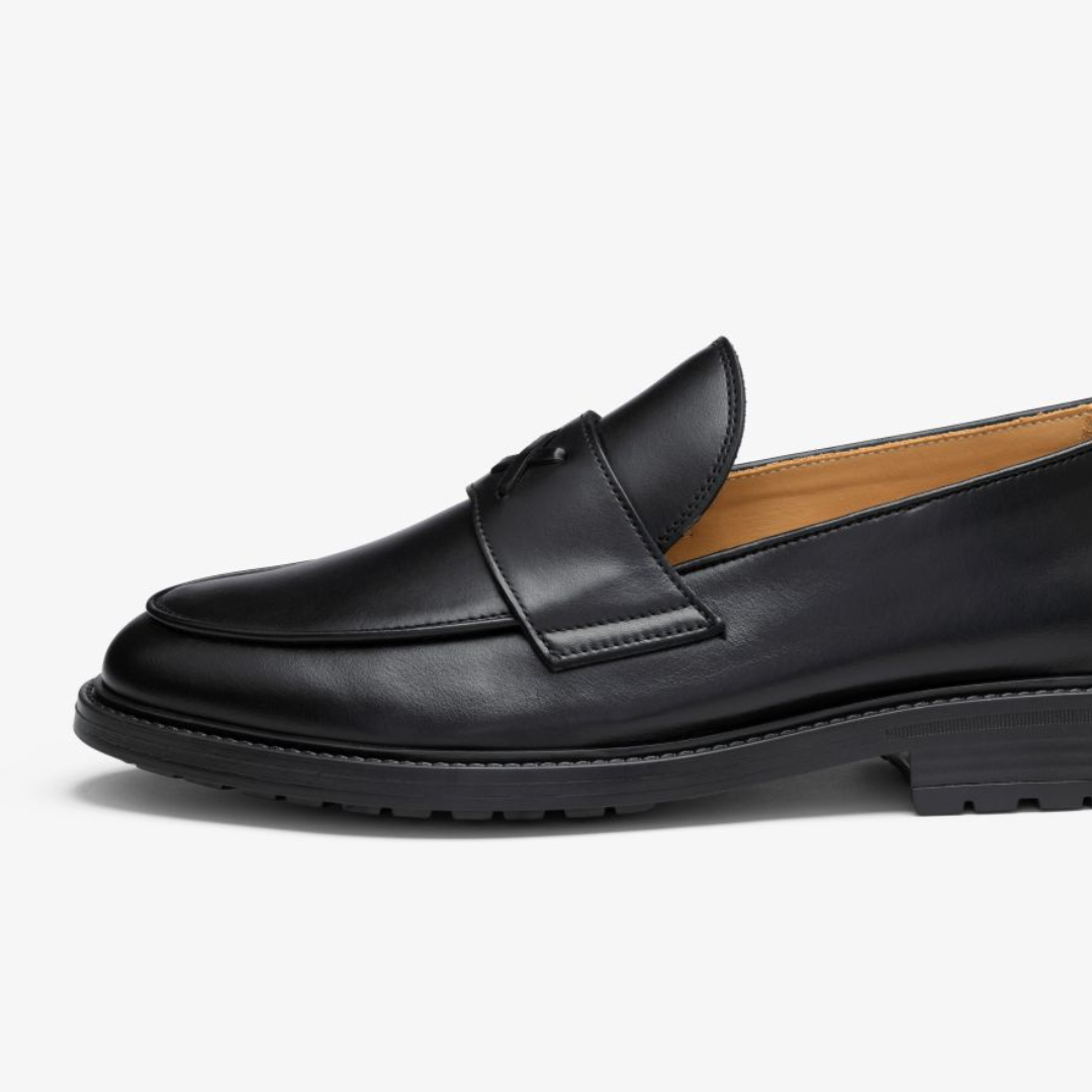 Men's Black Leather Lug Centesimo
