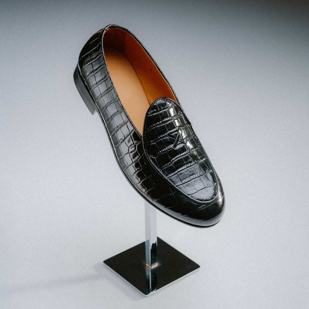 Men's Black Full Croc Milano Loafer