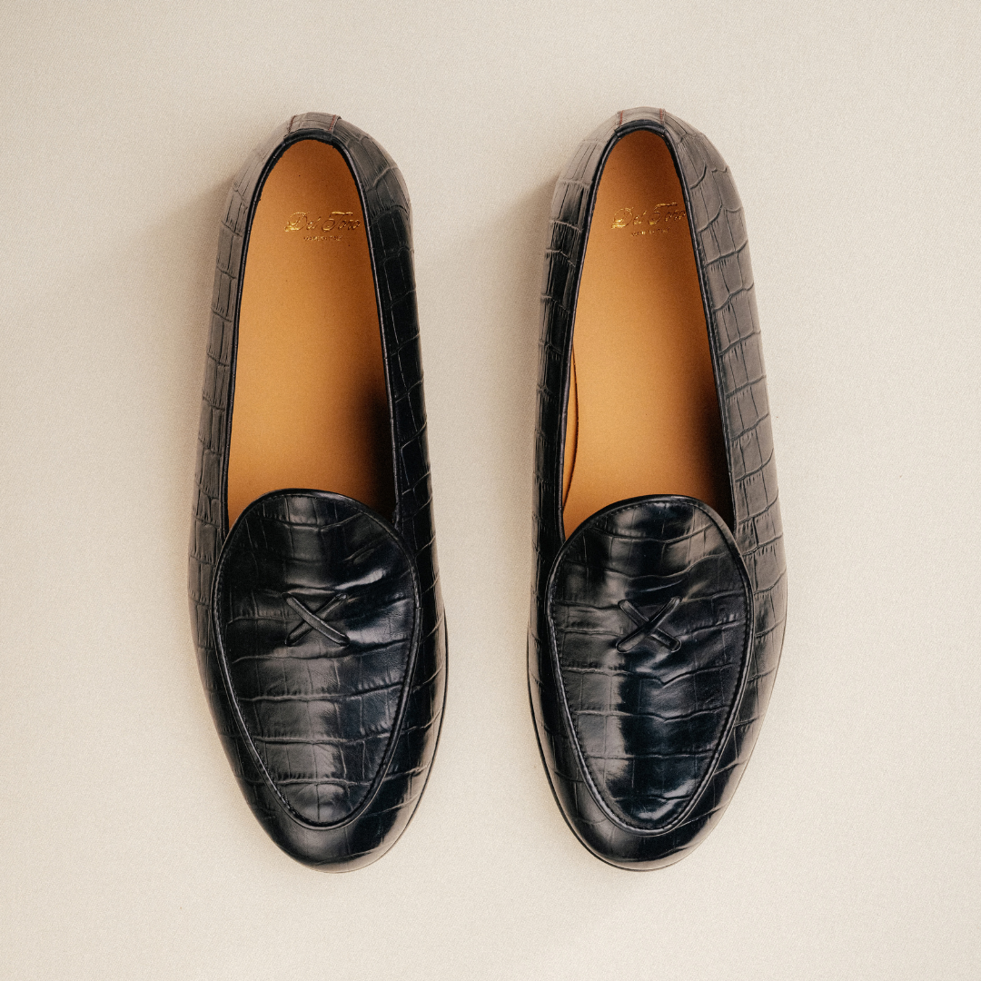 Men's Black Full Croc Milano Loafer