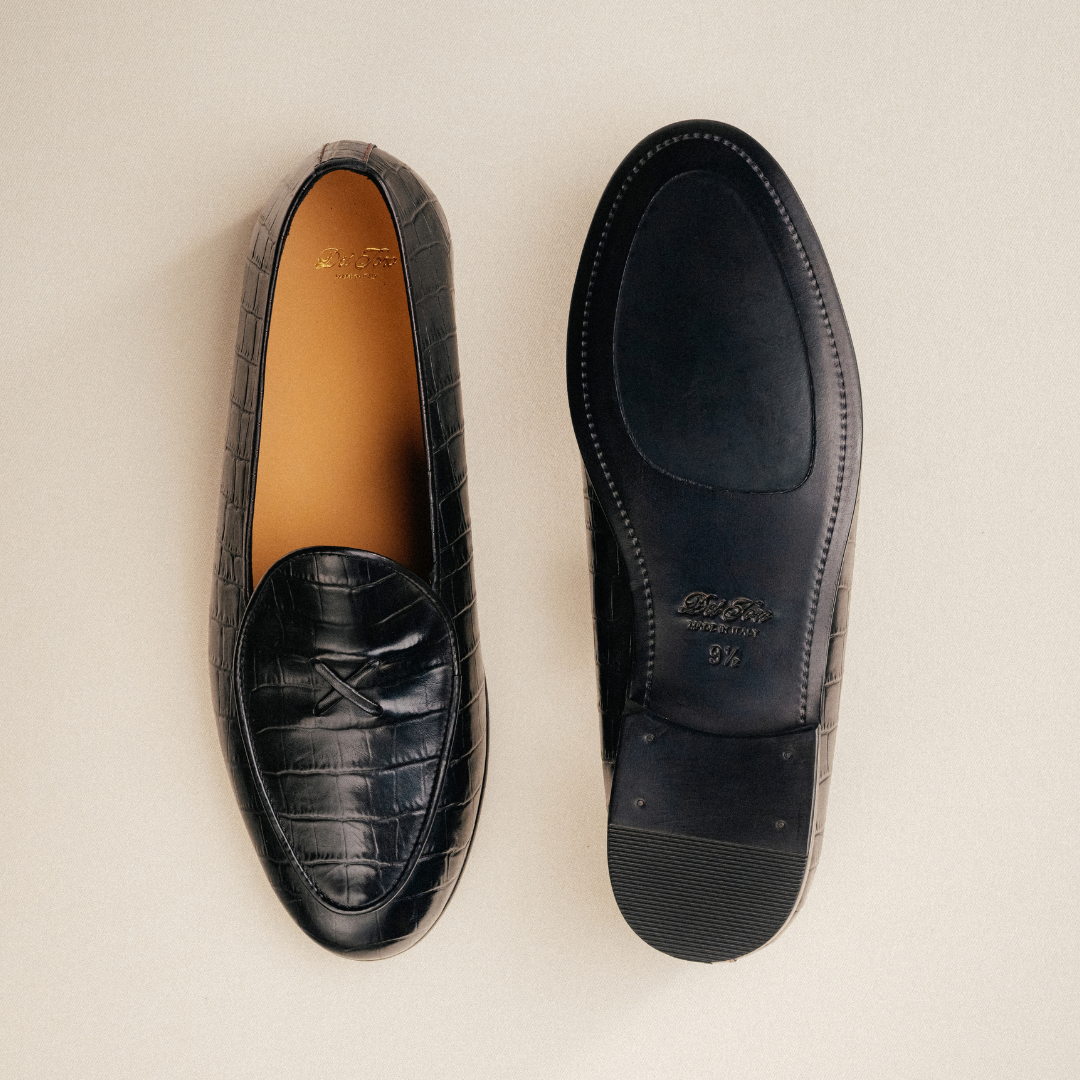 Men's Black Full Croc Milano Loafer