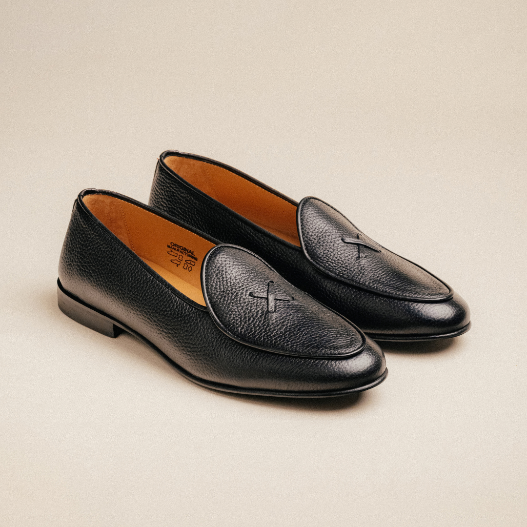 Men's Black Deerskin Milano Loafer