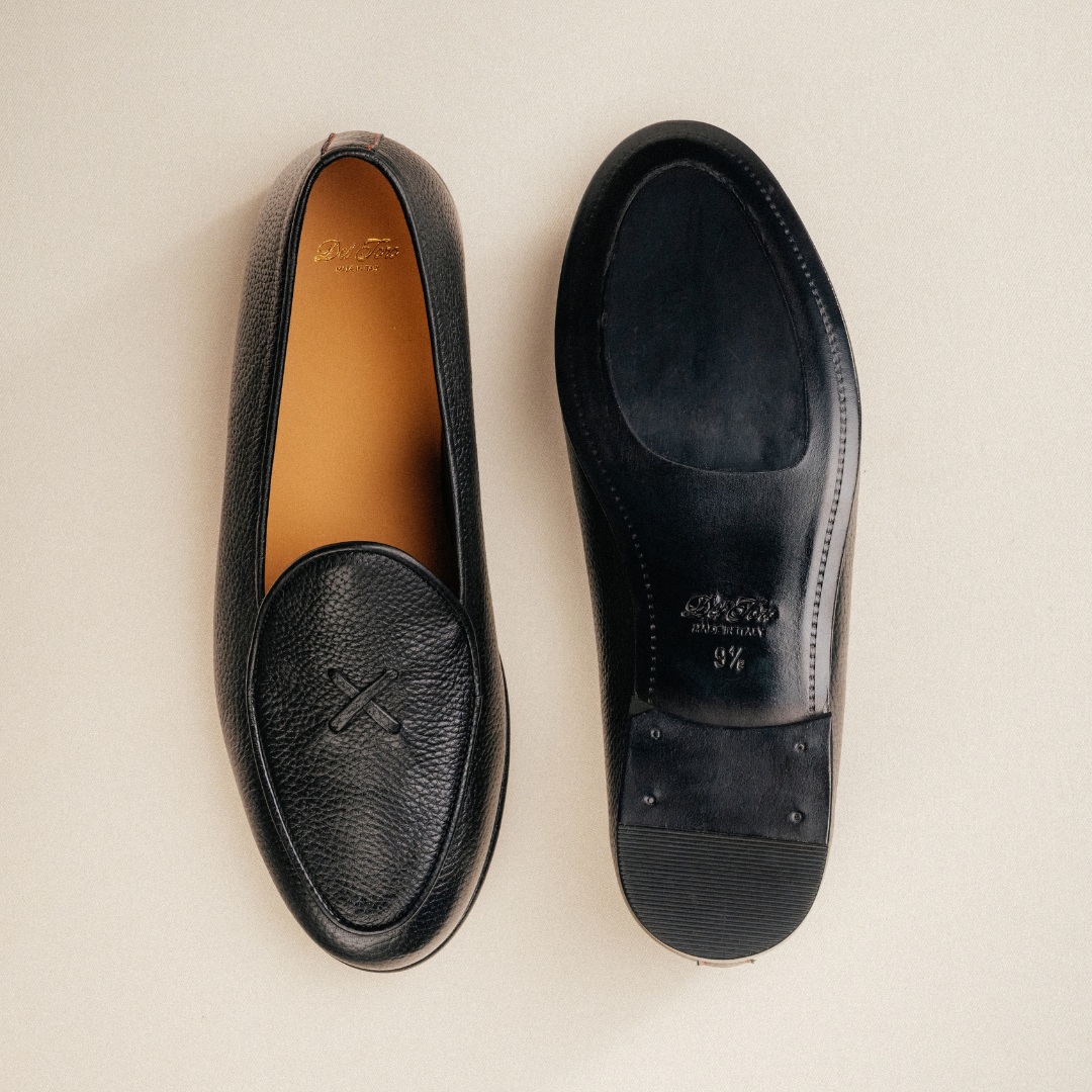 Men's Black Deerskin Milano Loafer