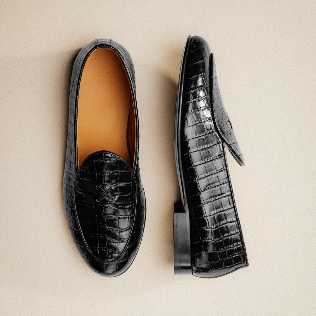 Men's Black Full Croc Milano Loafer