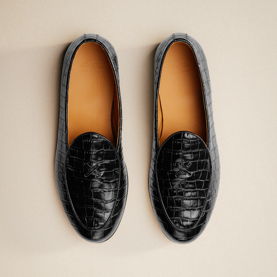 Men's Black Full Croc Milano Loafer