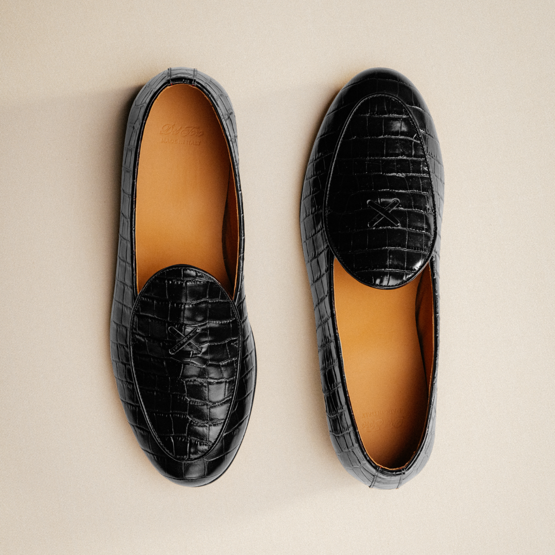 Men's Black Full Croc Milano Loafer