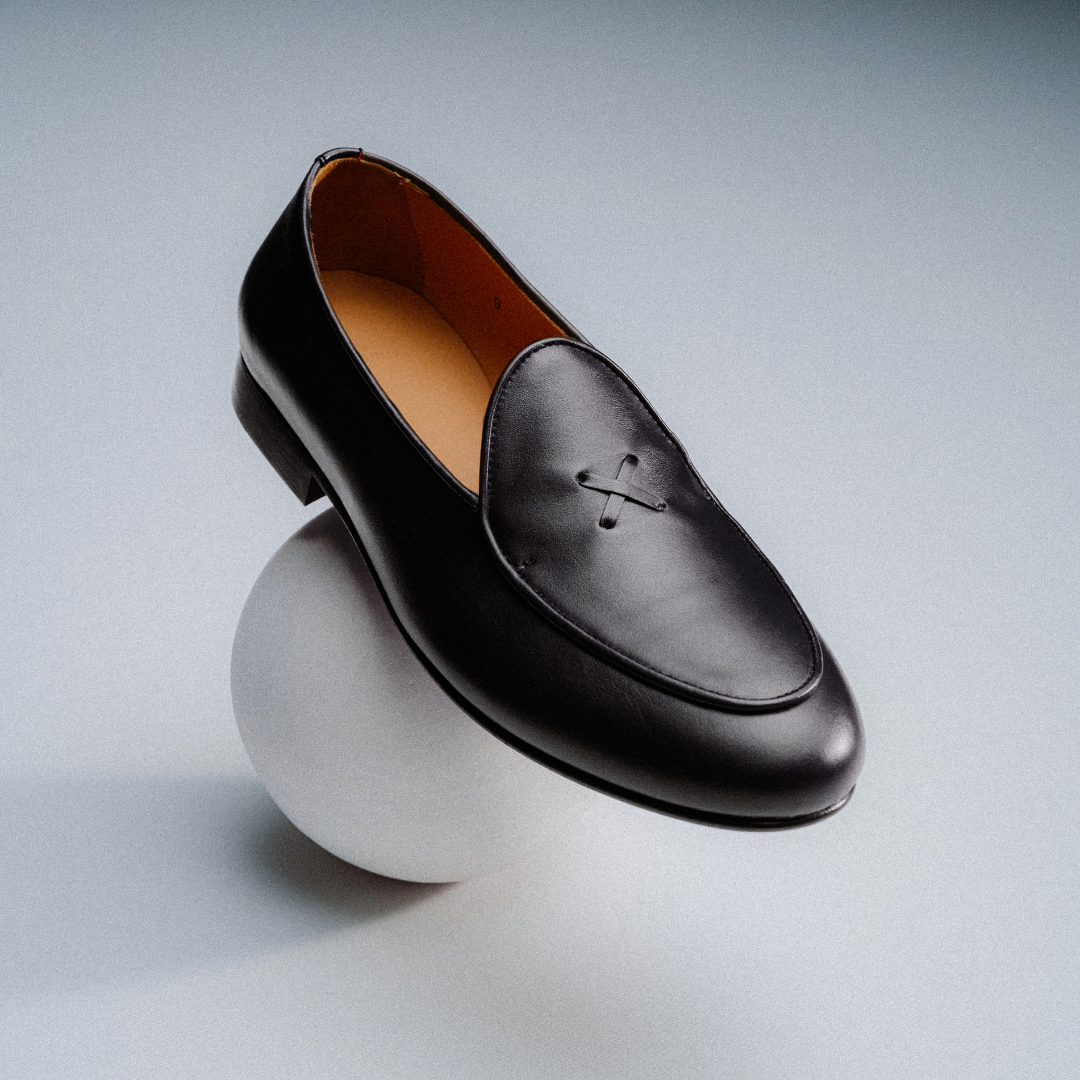 Men's Black Leather Milano Loafer