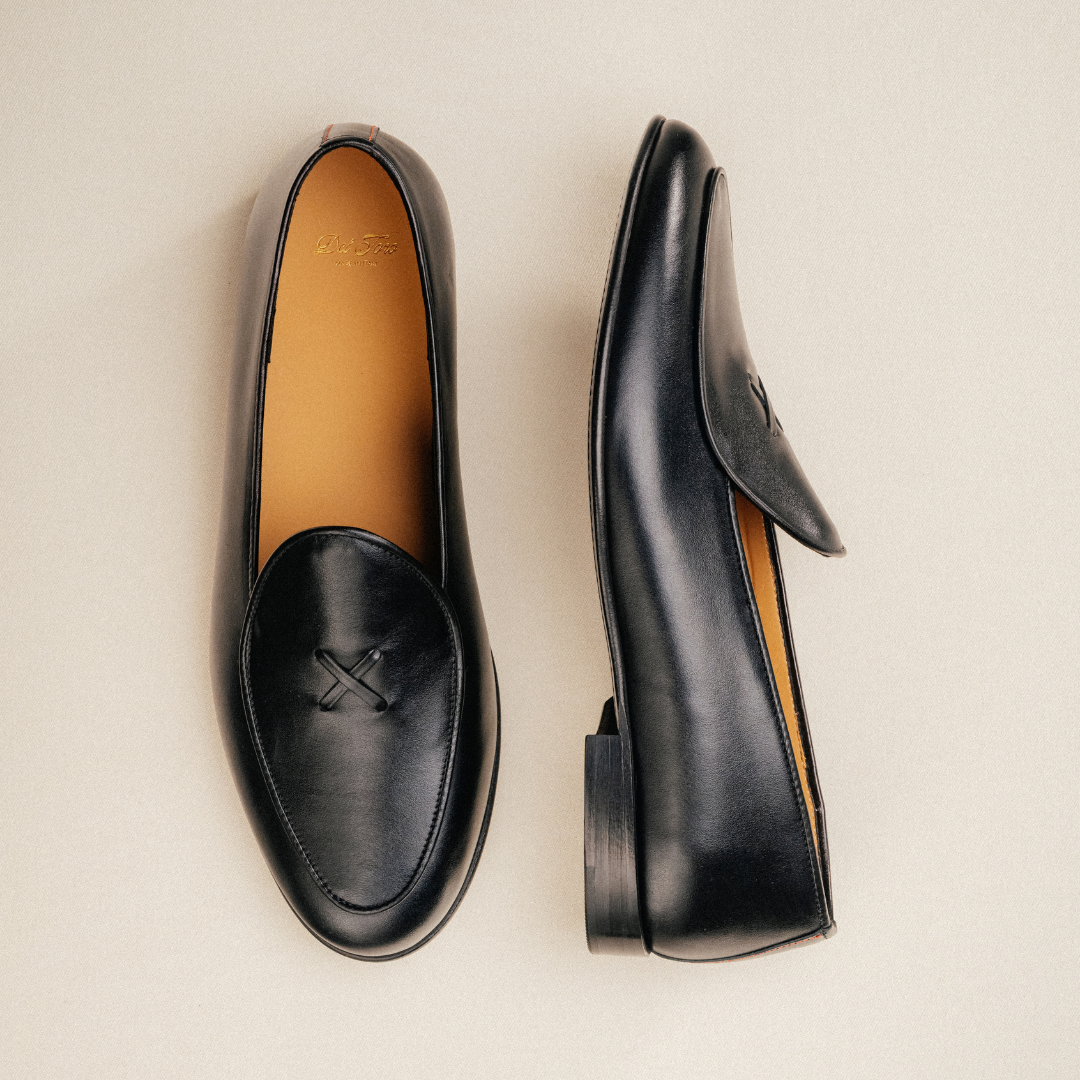 Men's Black Leather Milano Loafer