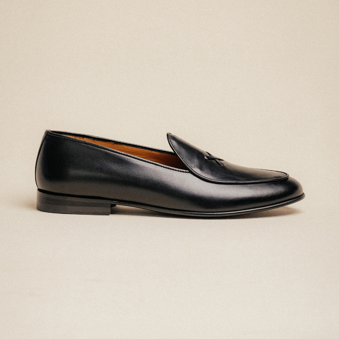 Men's Black Leather Milano Loafer